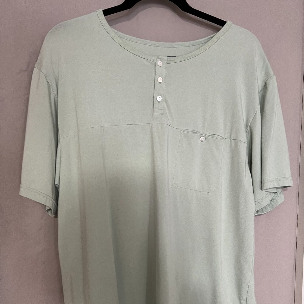 Kickee Pants Light Green Button Up T Shirt; XL